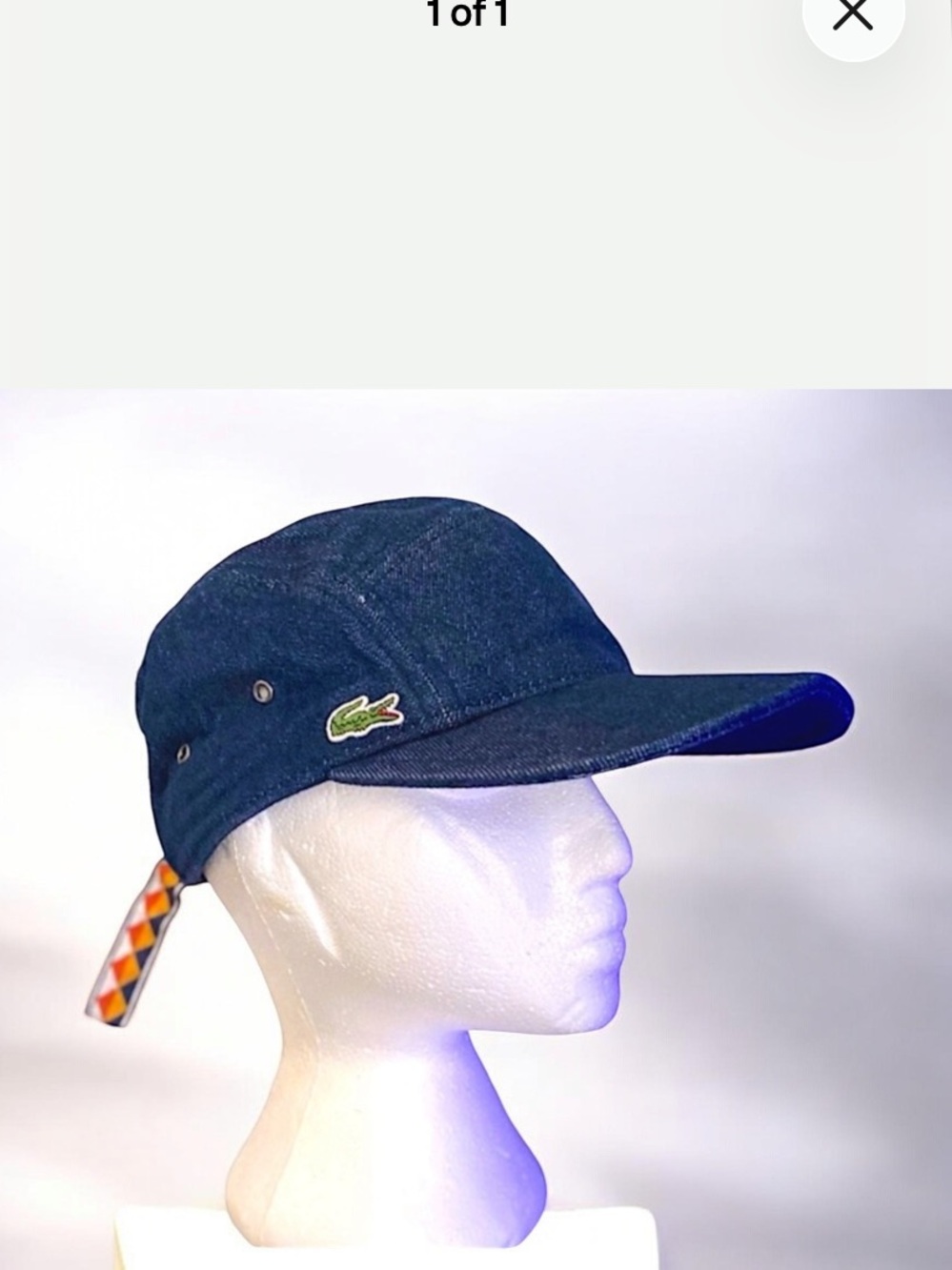 NWOT Lacoste Dark Denim Unisex 💯 % Cotton Basketball Cap Size M